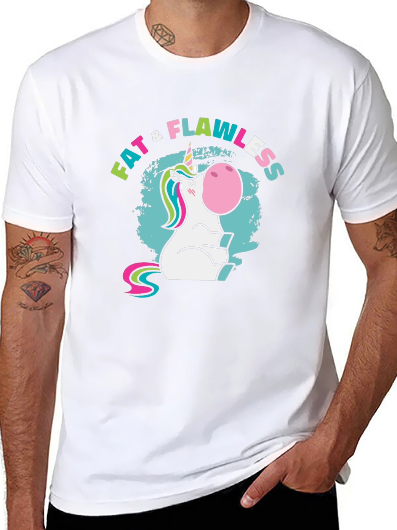 Fat & Flawless Unicorn Black T-Shirt