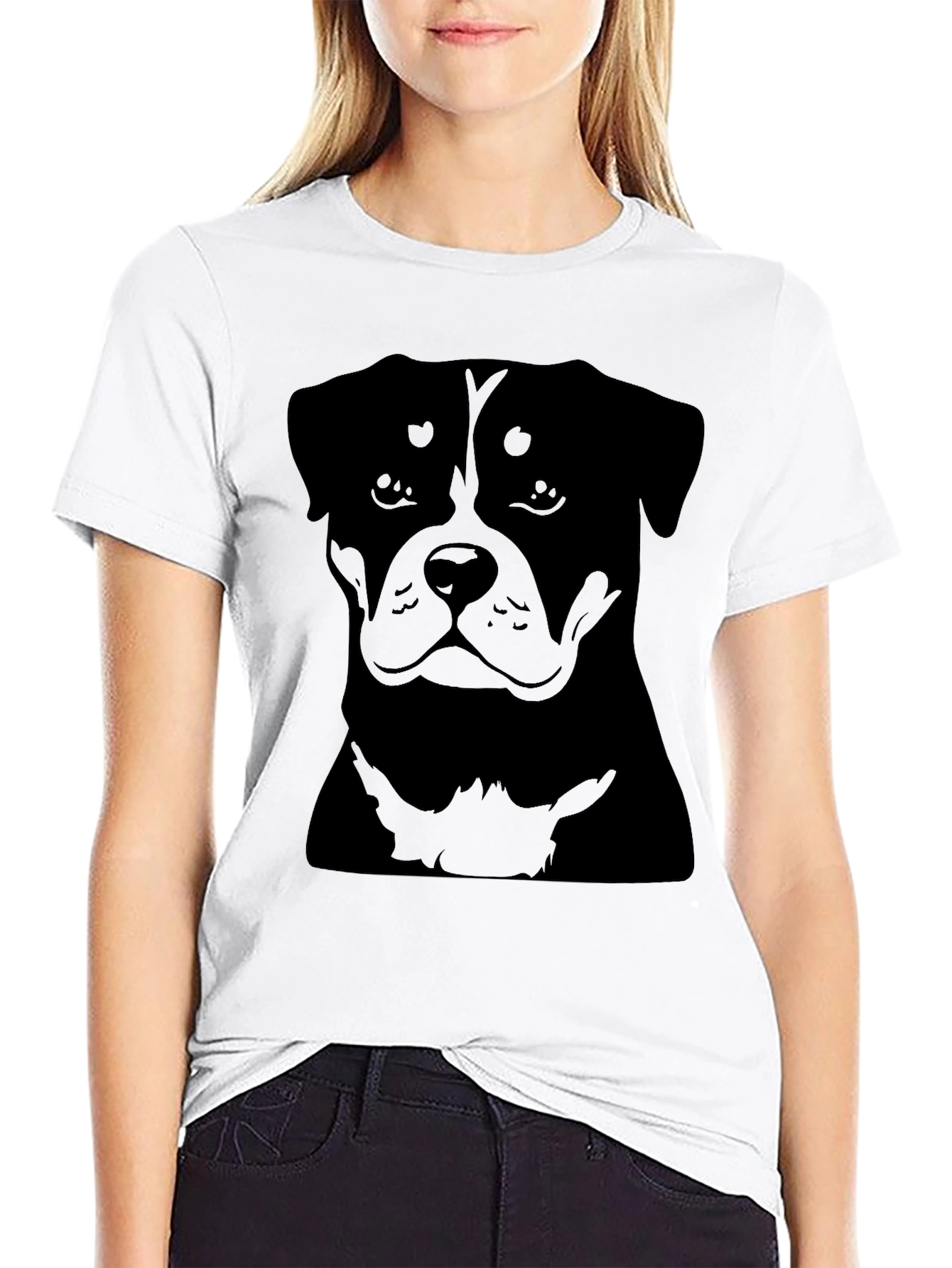 Rottweiler Dog Graphic Black T-Shirt