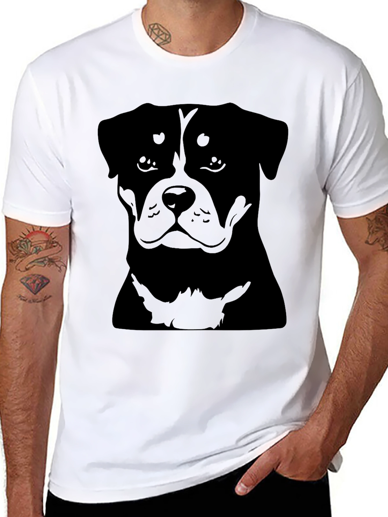 Rottweiler Dog Graphic Black T-Shirt