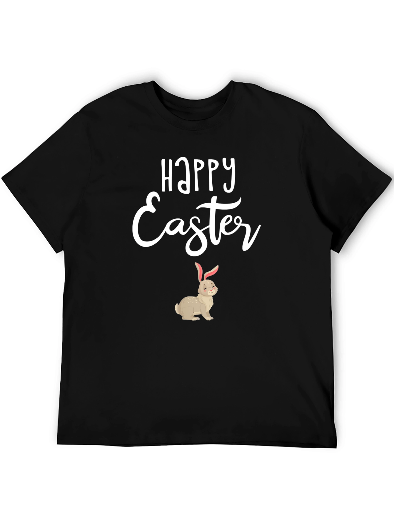 Happy Easter Bunny Graphic Tee - Black