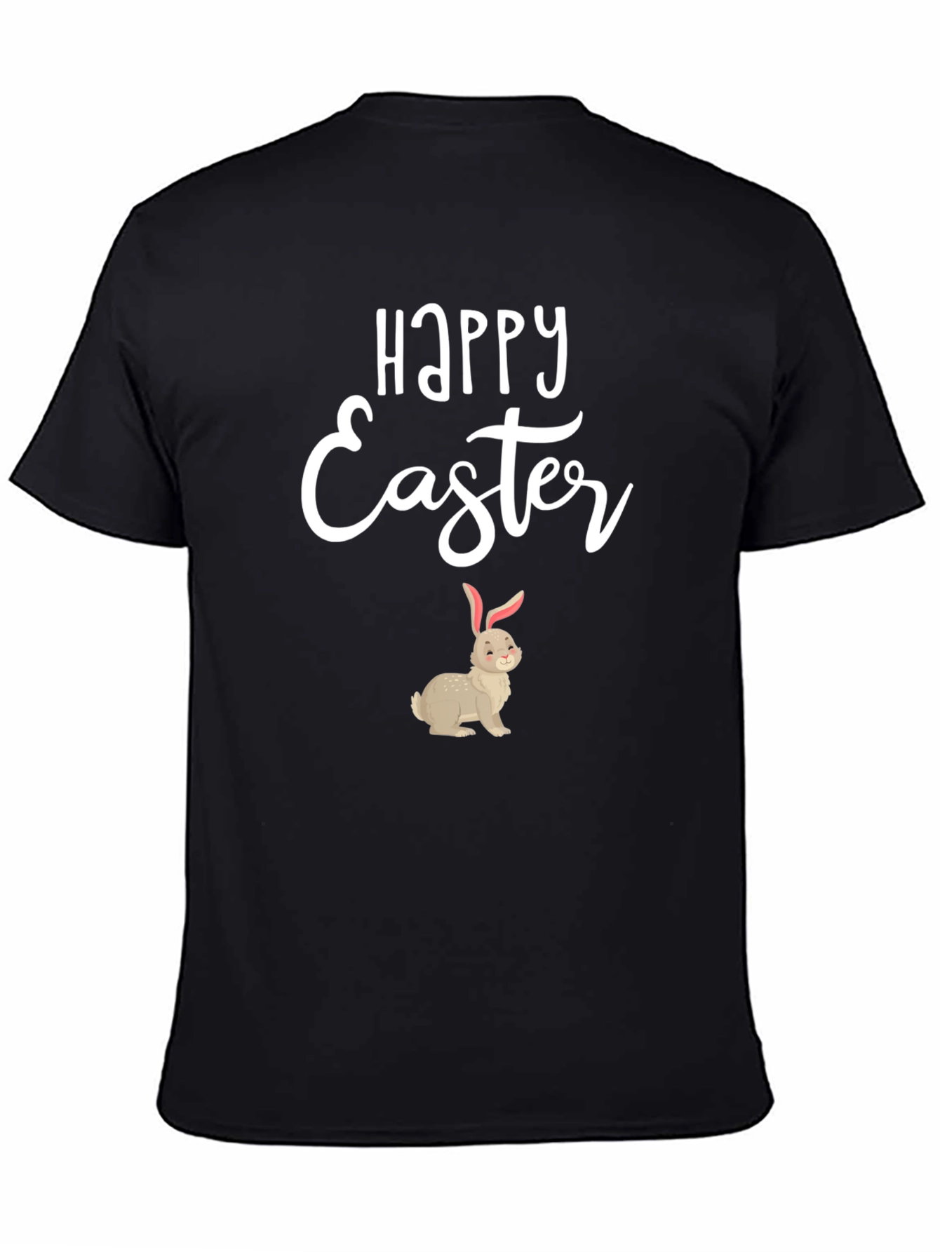 Happy Easter Bunny Graphic Tee - Black