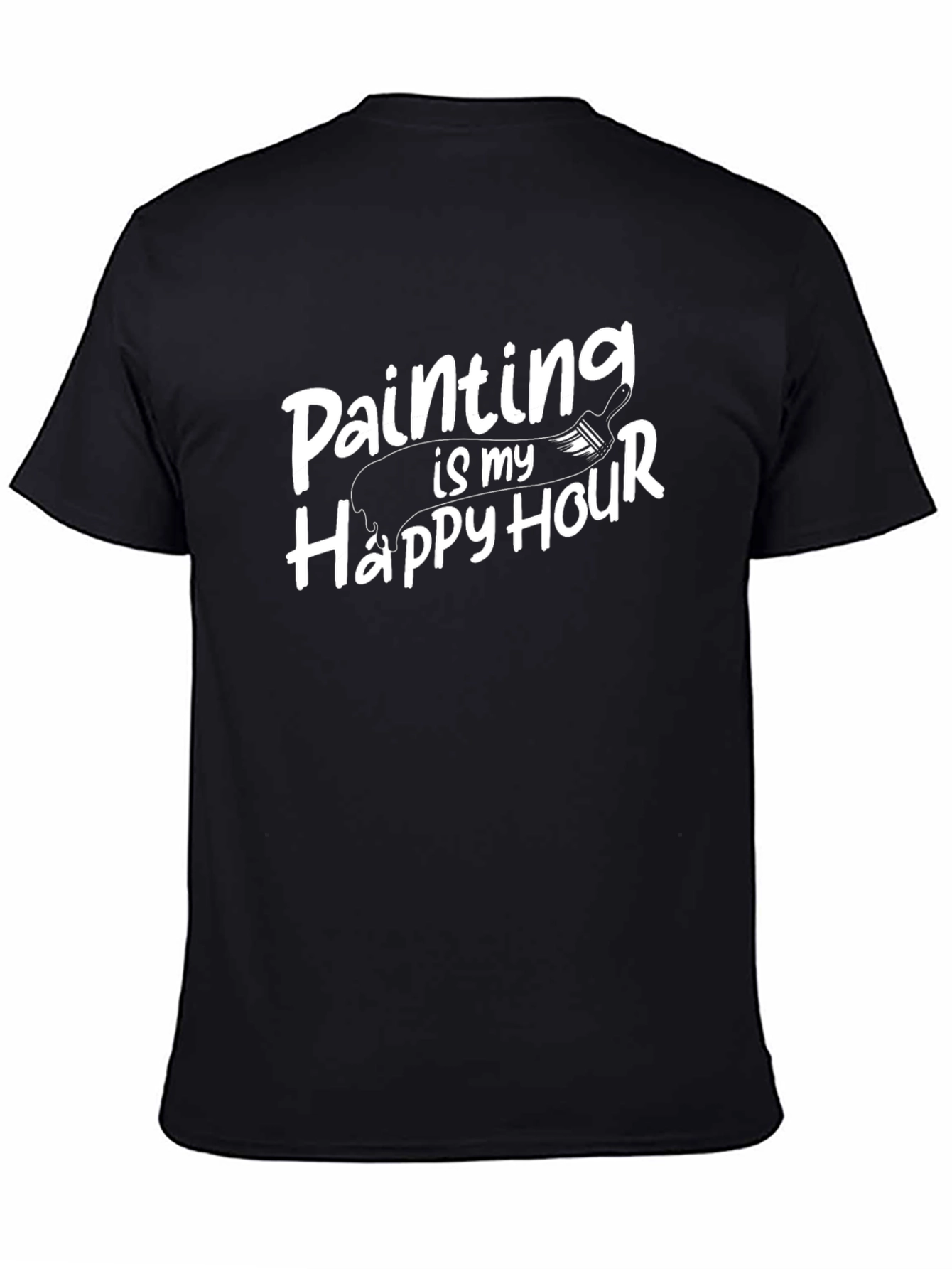 Painting is My Happy Hour Black T-Shirt