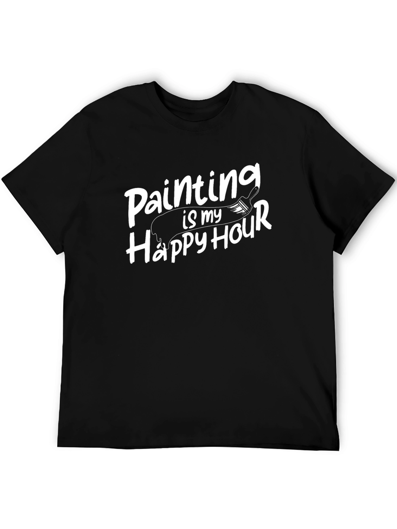 Painting is My Happy Hour Black T-Shirt