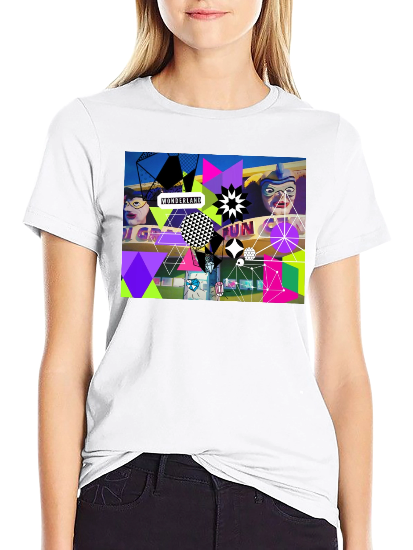 Wonderland Fun Graphic Tee - Black Crew Neck