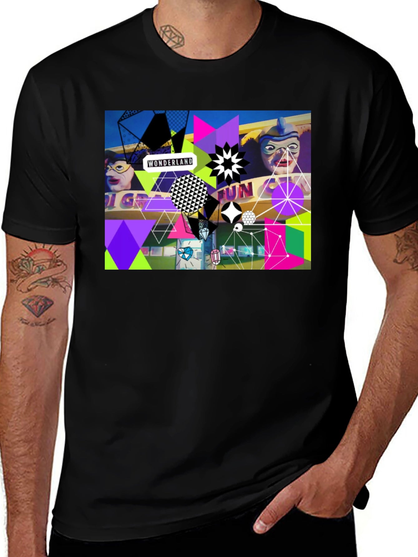 Wonderland Fun Graphic Tee - Black Crew Neck