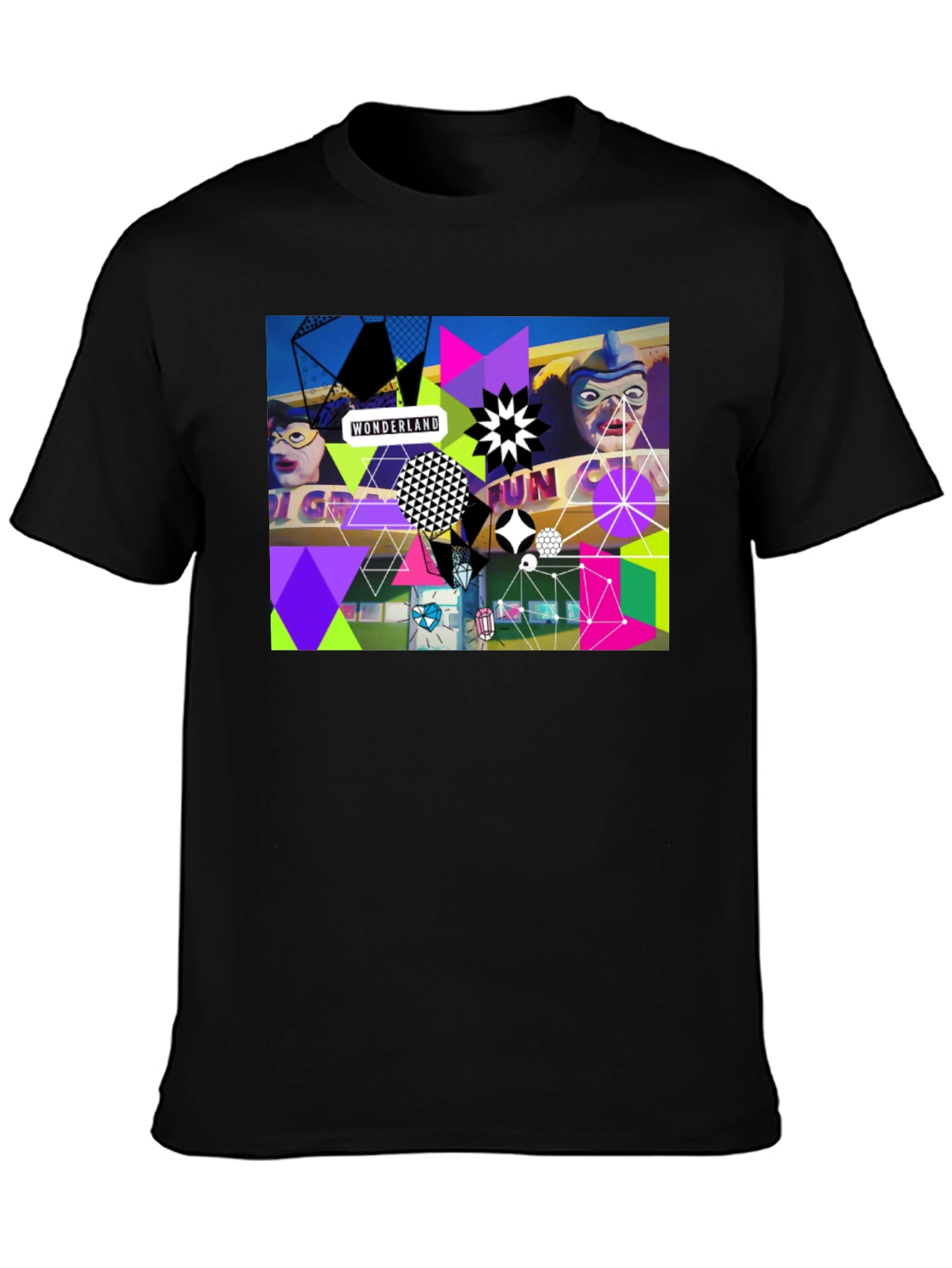 Wonderland Fun Graphic Tee - Black Crew Neck