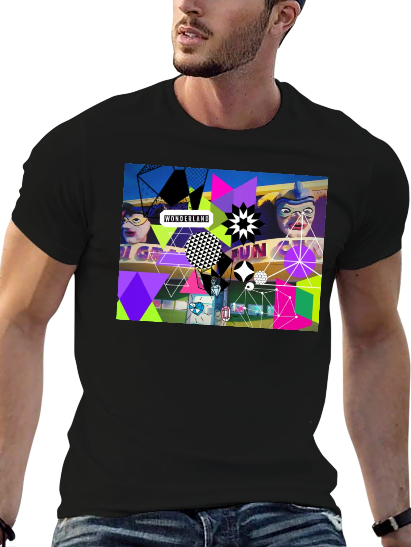Wonderland Fun Graphic Tee - Black Crew Neck