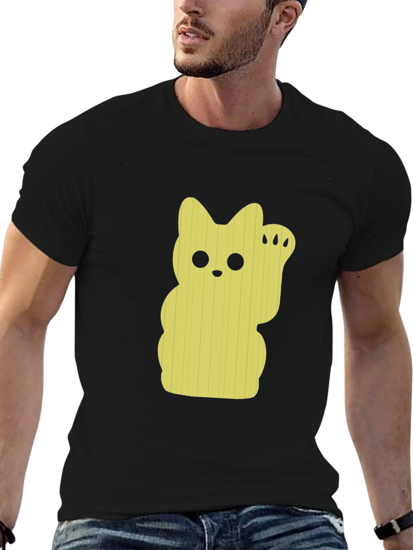 Lucky Cat Graphic Tee - Black