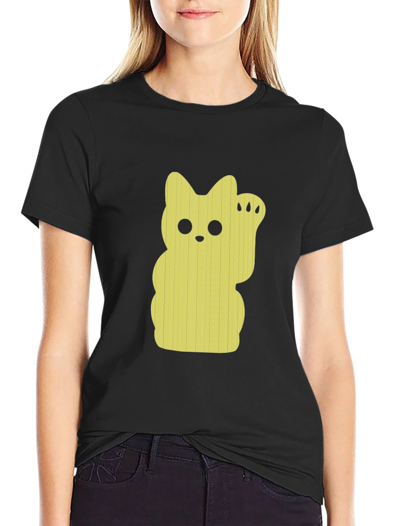 Lucky Cat Graphic Tee - Black