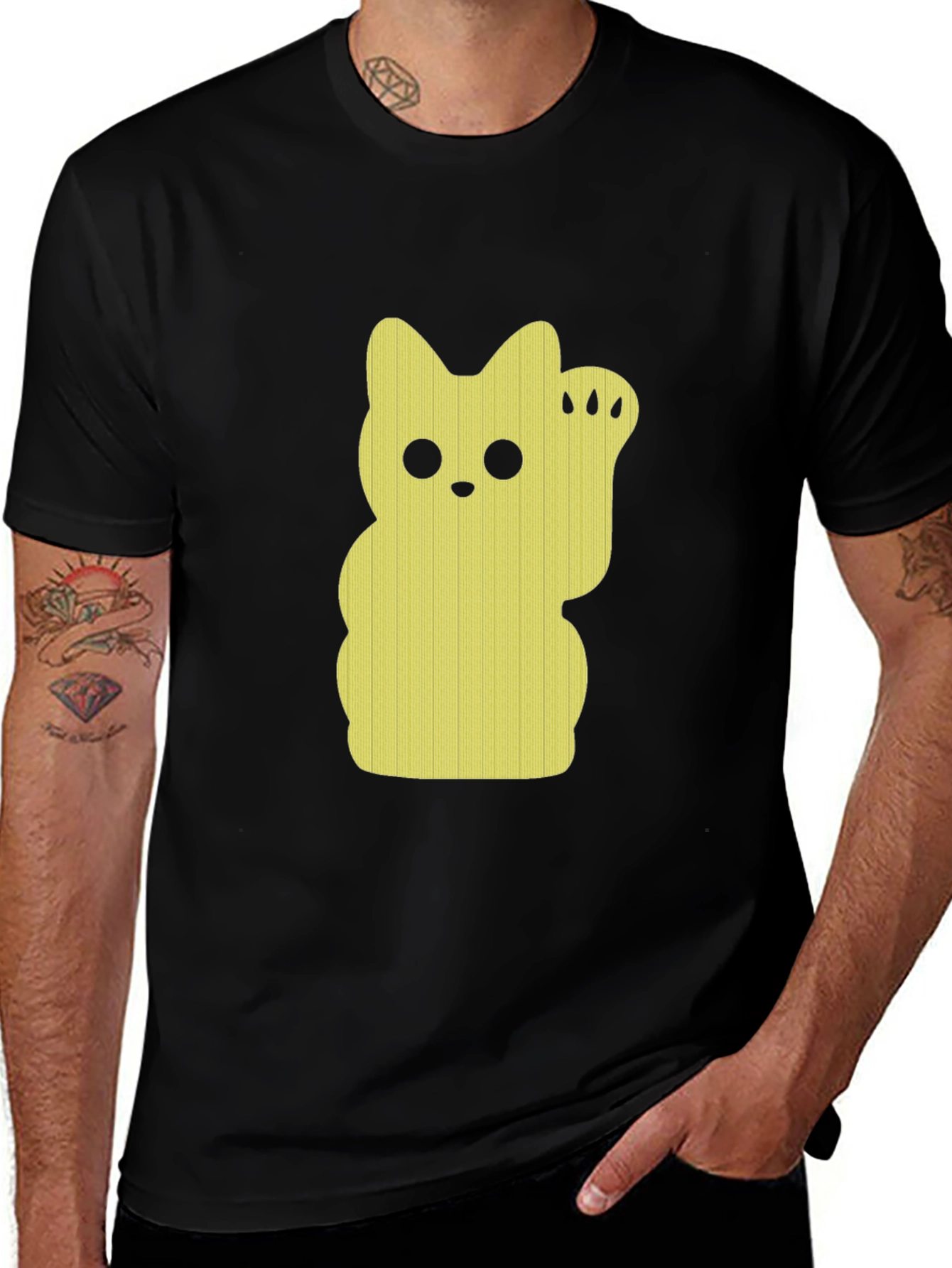 Lucky Cat Graphic Tee - Black