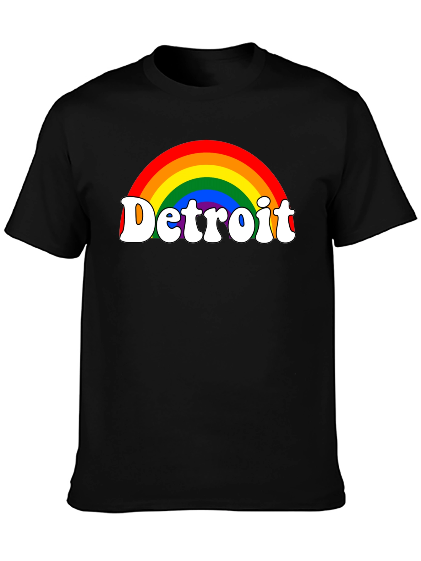 Detroit Rainbow Pride T-Shirt - Black