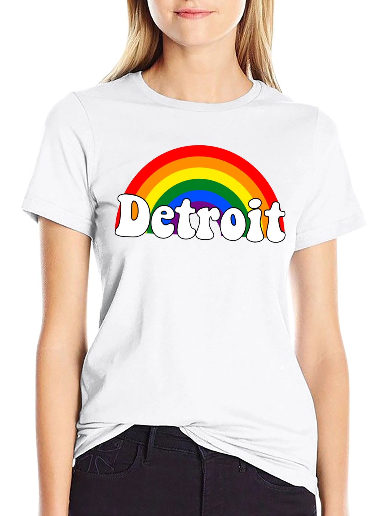 Detroit Rainbow Pride T-Shirt - Black