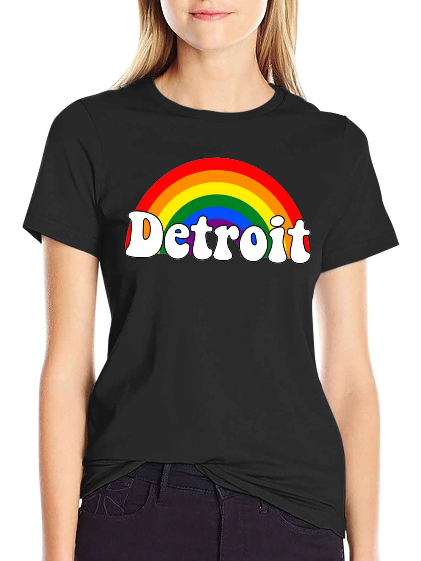 Detroit Rainbow Pride T-Shirt - Black