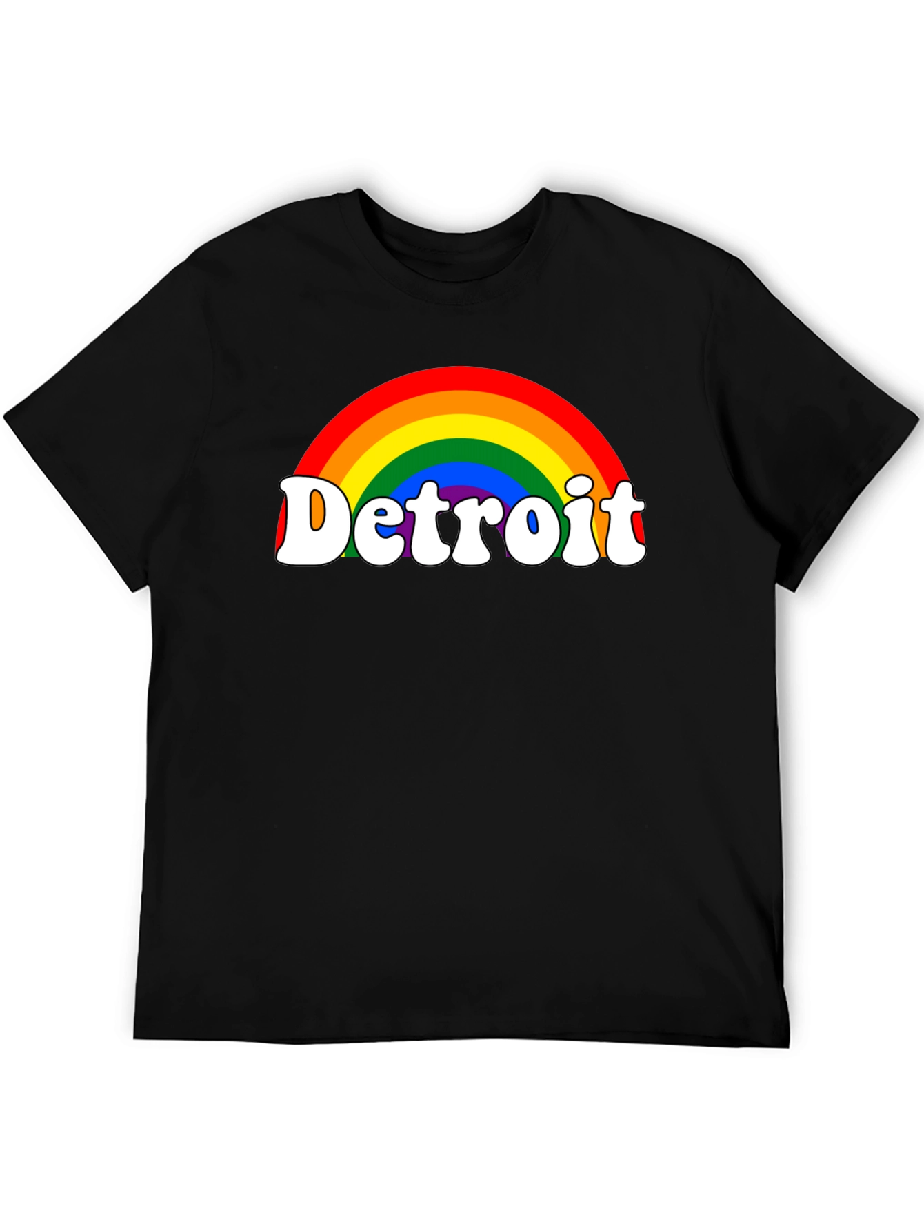Detroit Rainbow Pride T-Shirt - Black