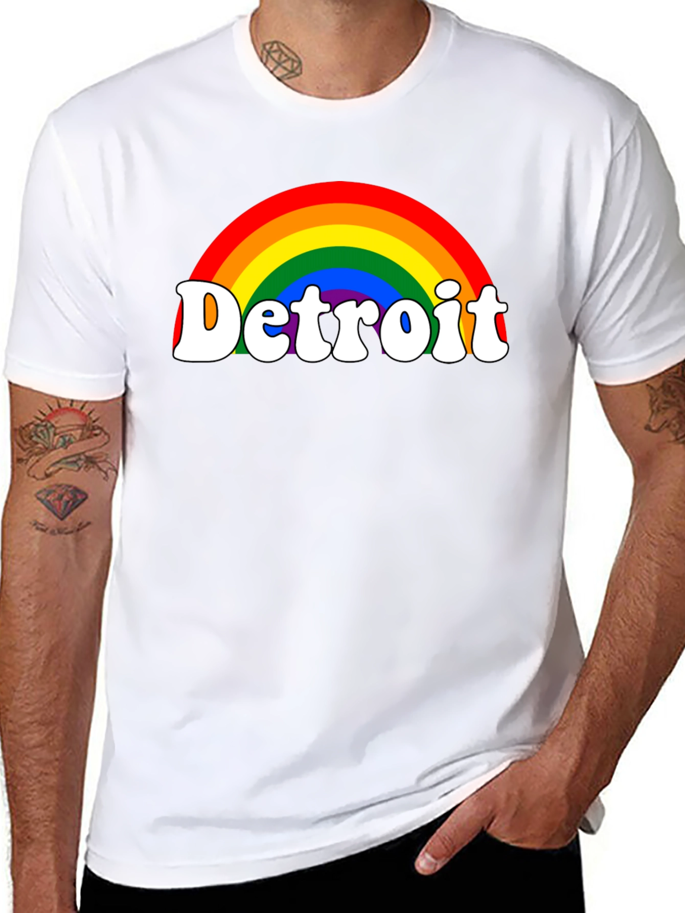 Detroit Rainbow Pride T-Shirt - Black