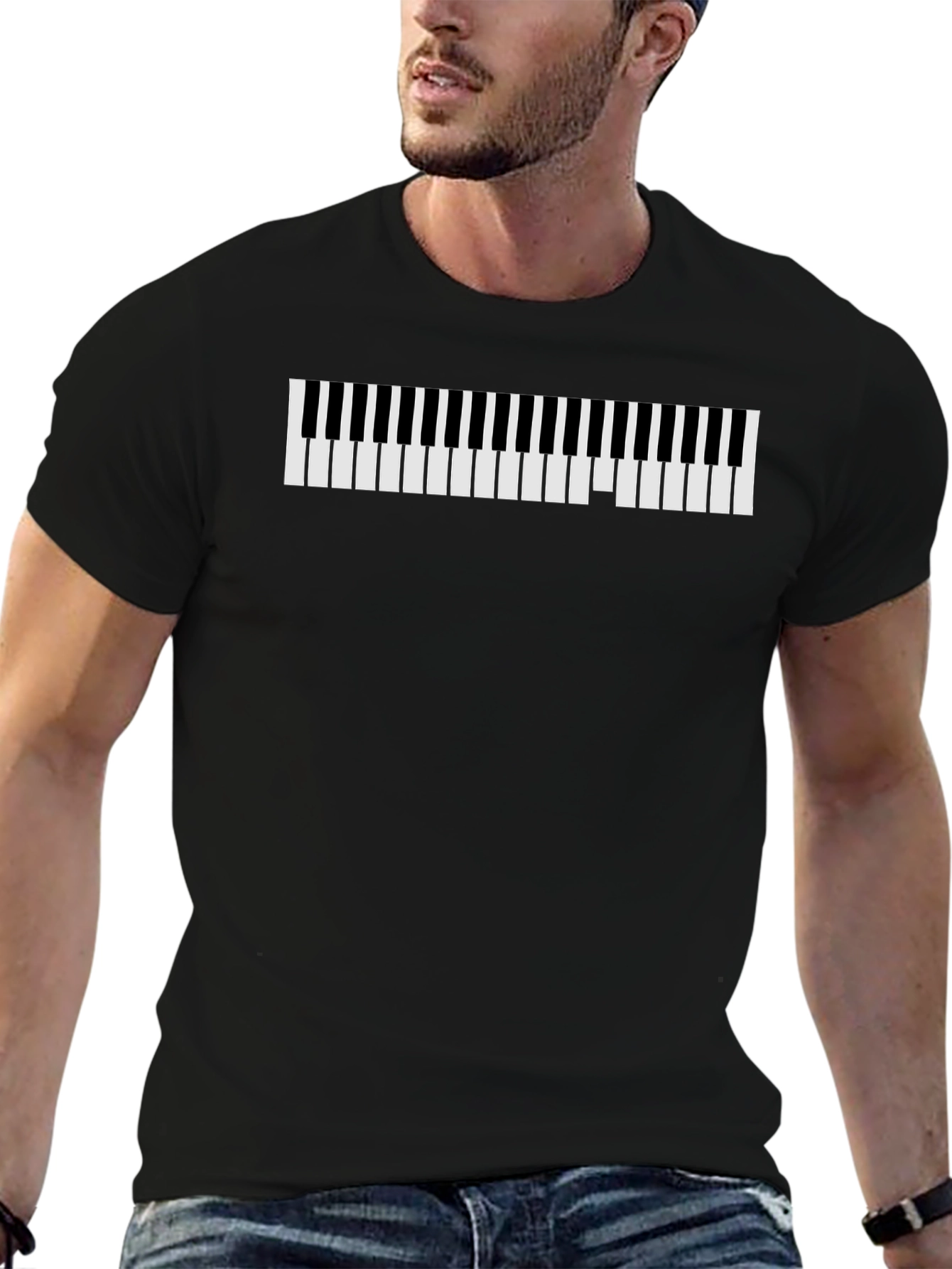Musical Keys Tee - Stylish Piano Design T-Shirt