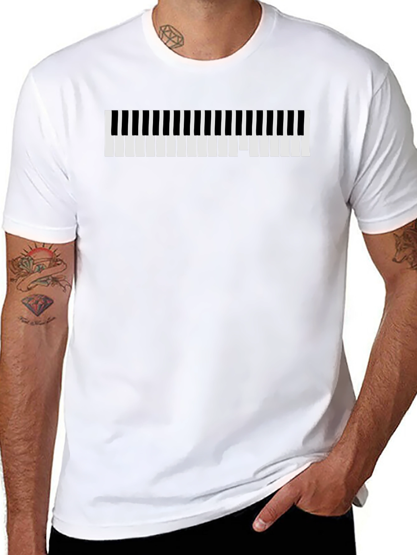 Musical Keys Tee - Stylish Piano Design T-Shirt