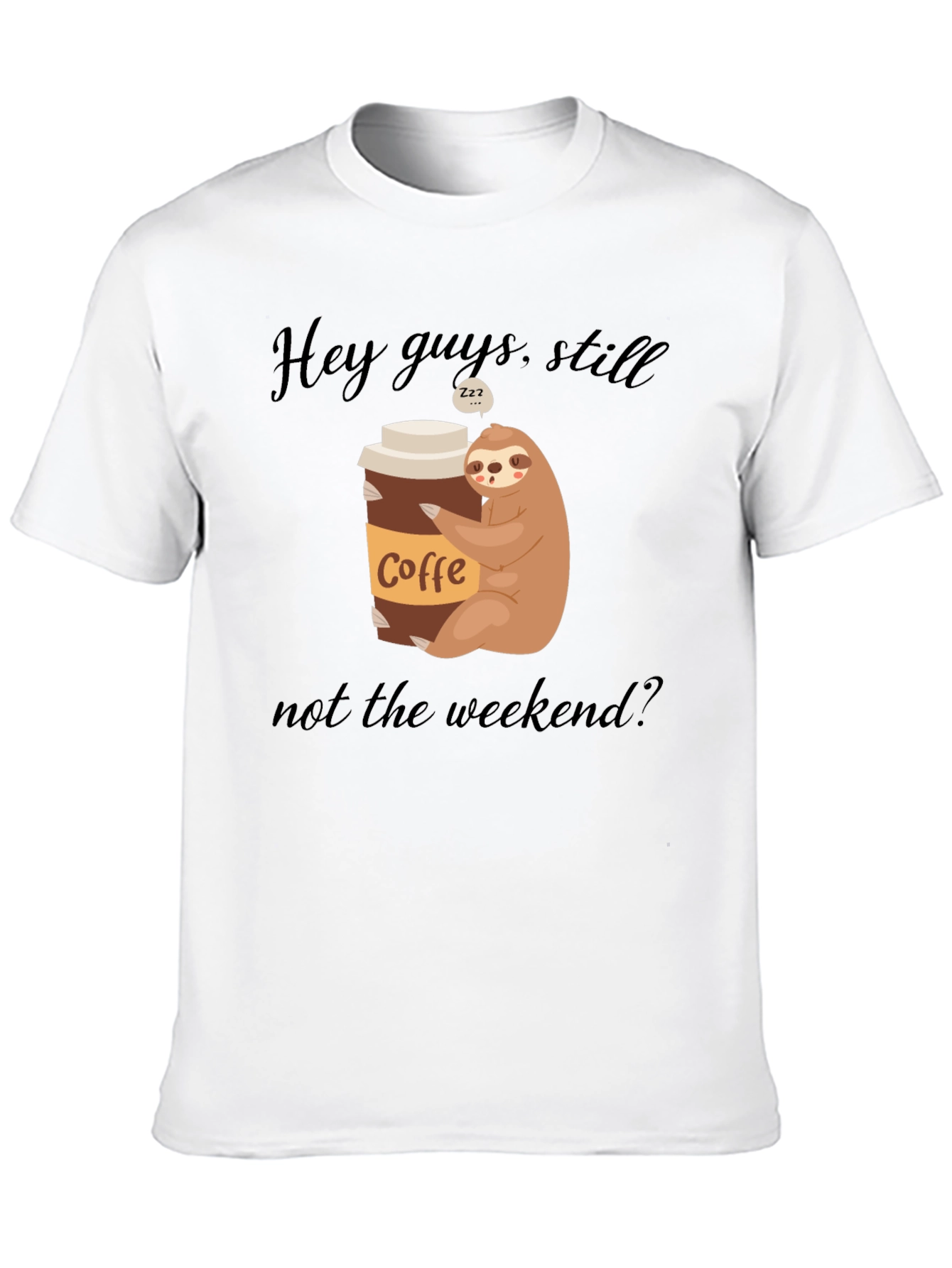 Coffee Sloth Graphic Tee - Weekend Vibes
