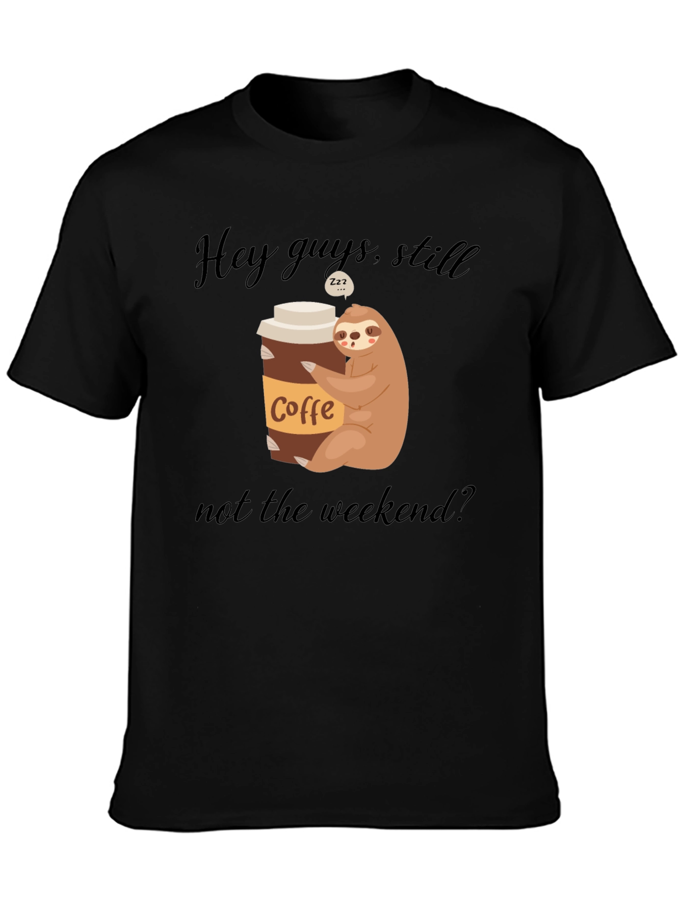 Coffee Sloth Graphic Tee - Weekend Vibes