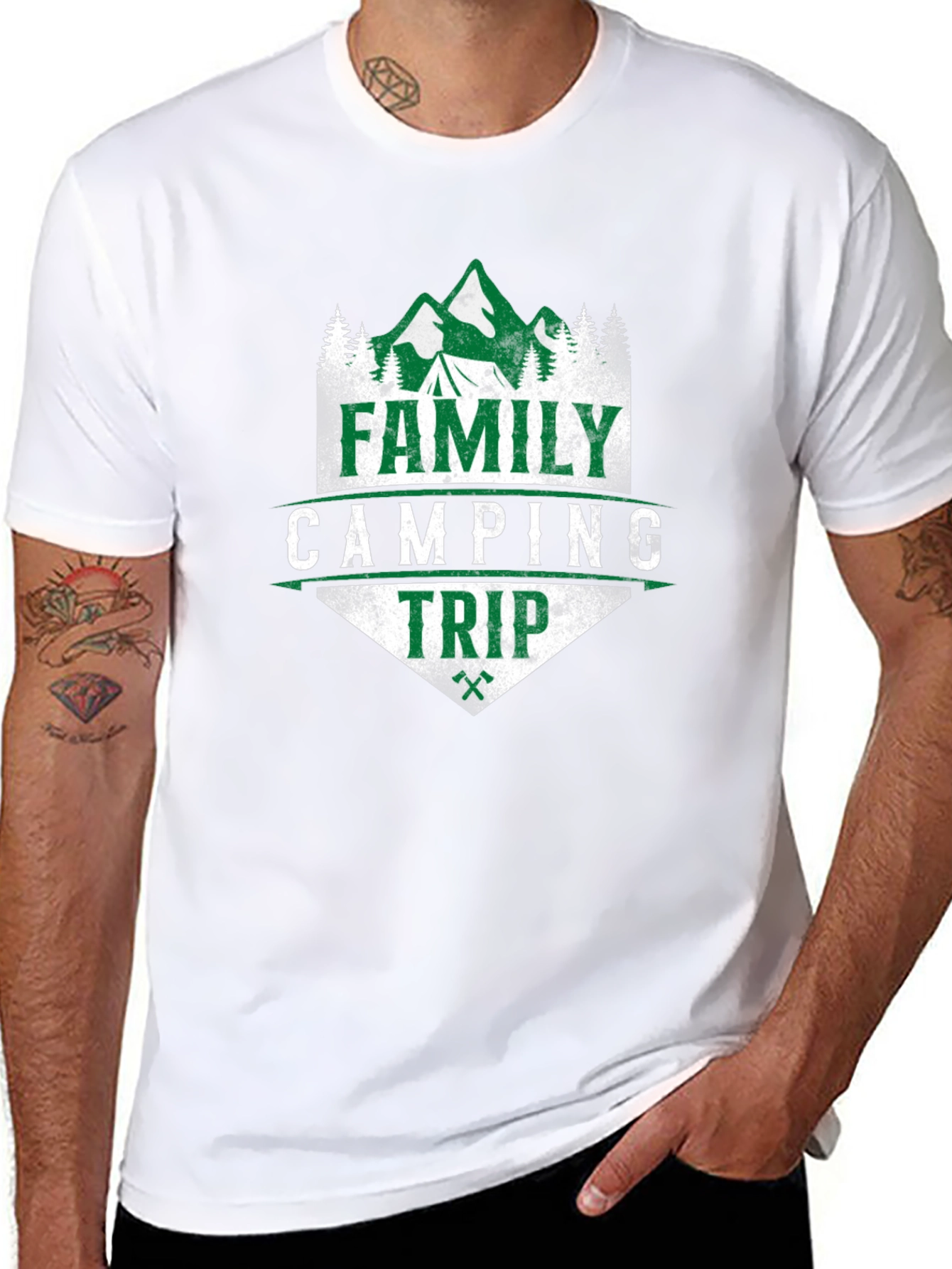 Family Camping Trip Graphic Tee - Black