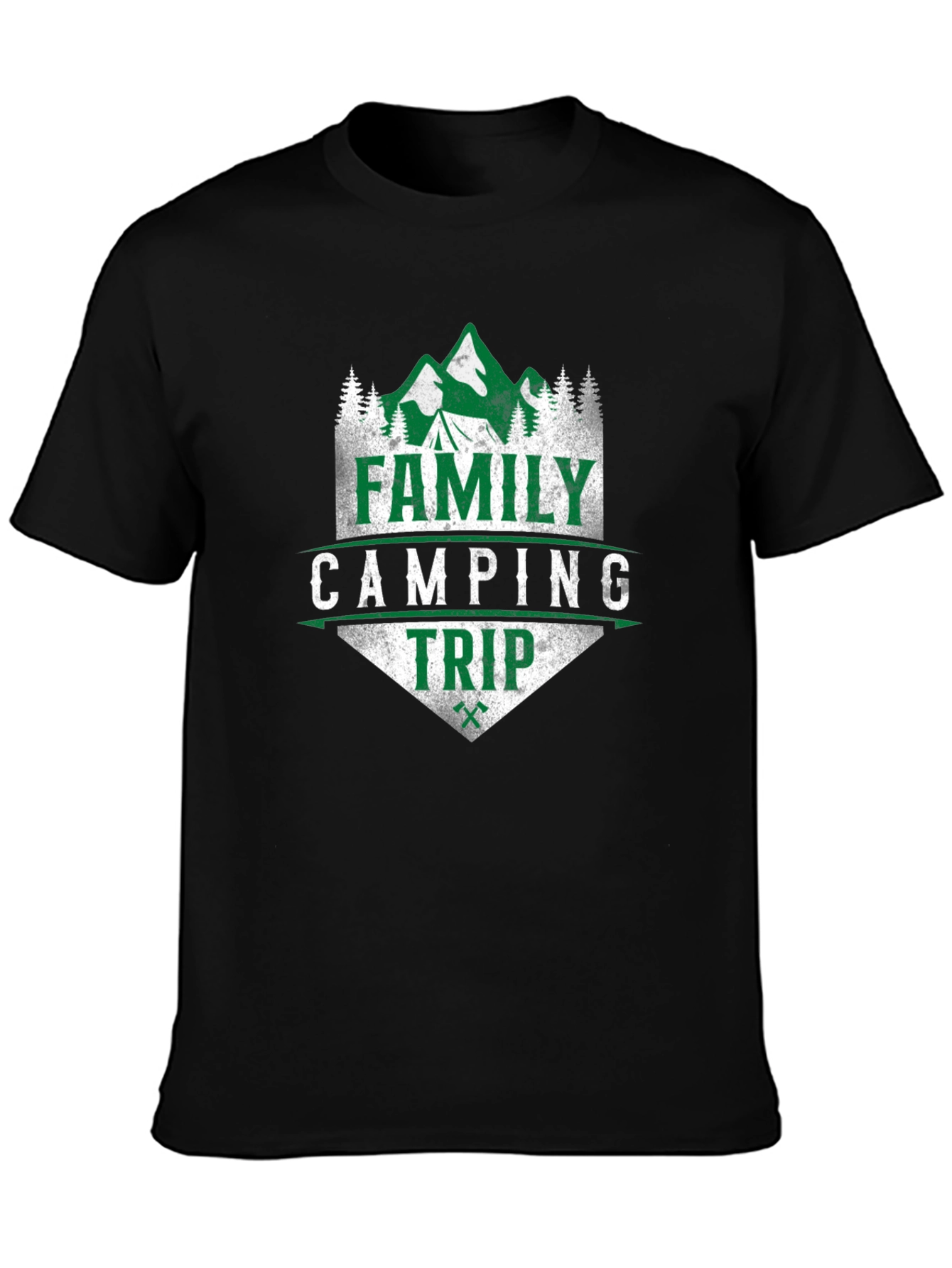 Family Camping Trip Graphic Tee - Black