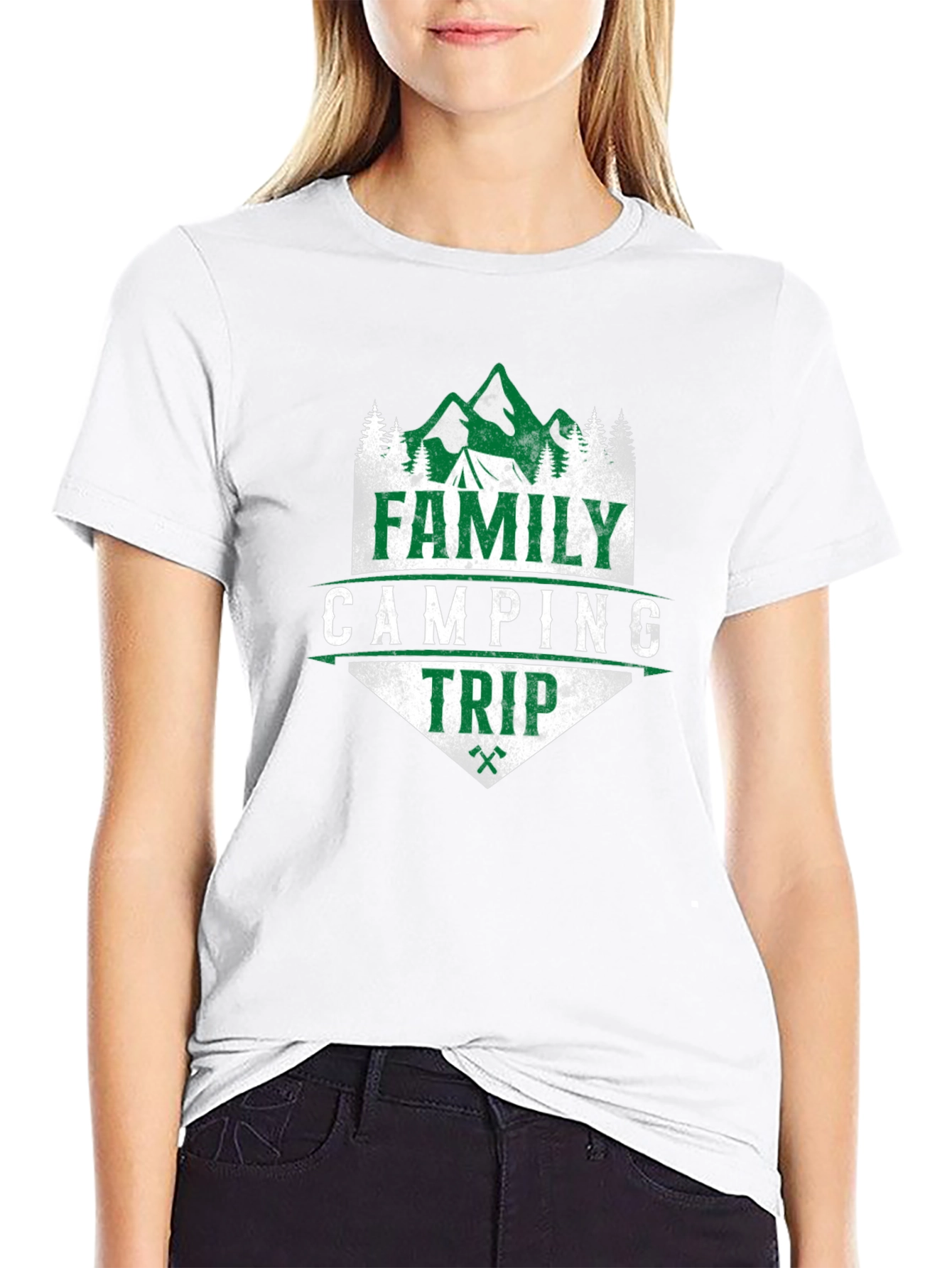 Family Camping Trip Graphic Tee - Black