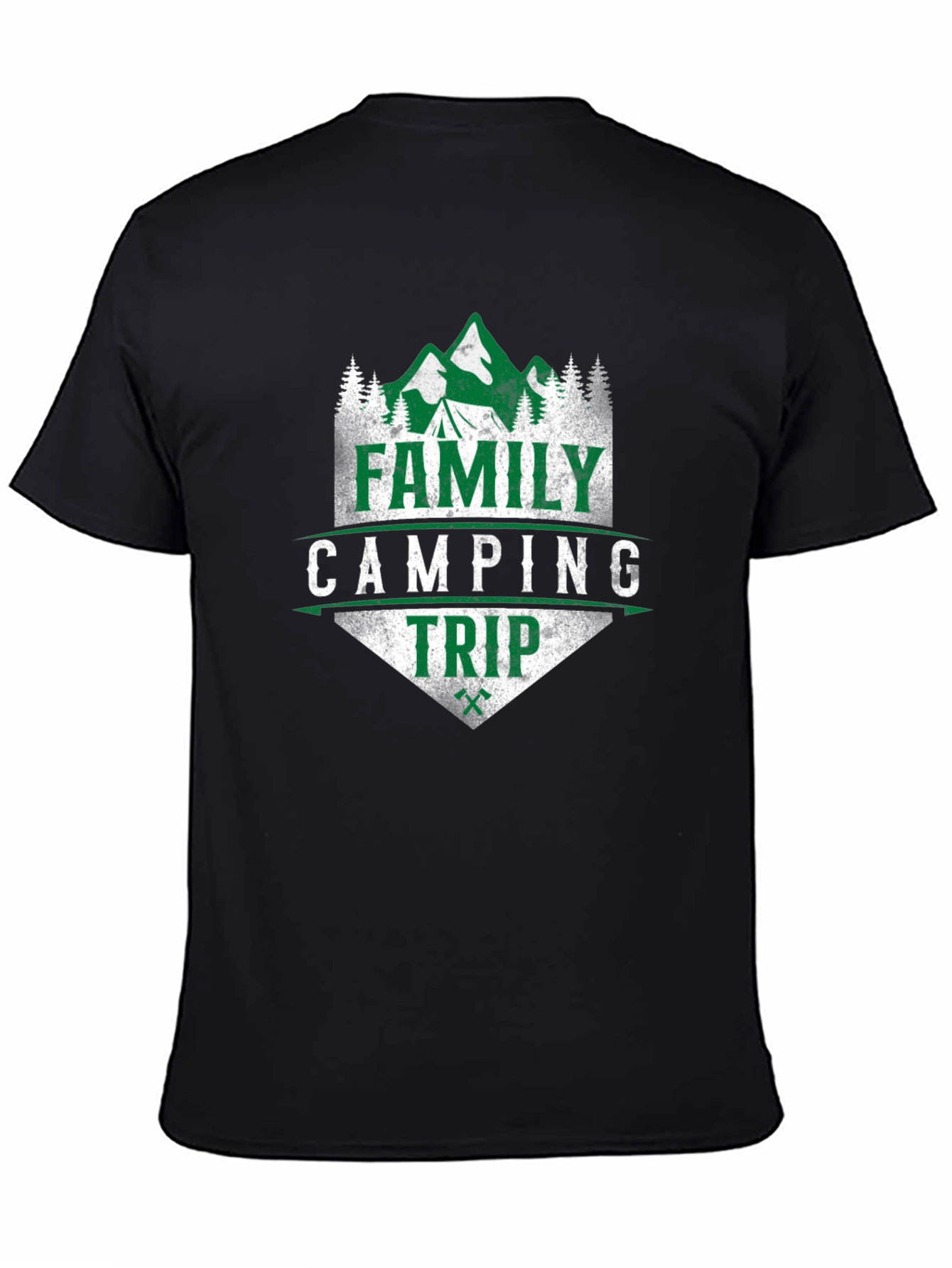Family Camping Trip Graphic Tee - Black