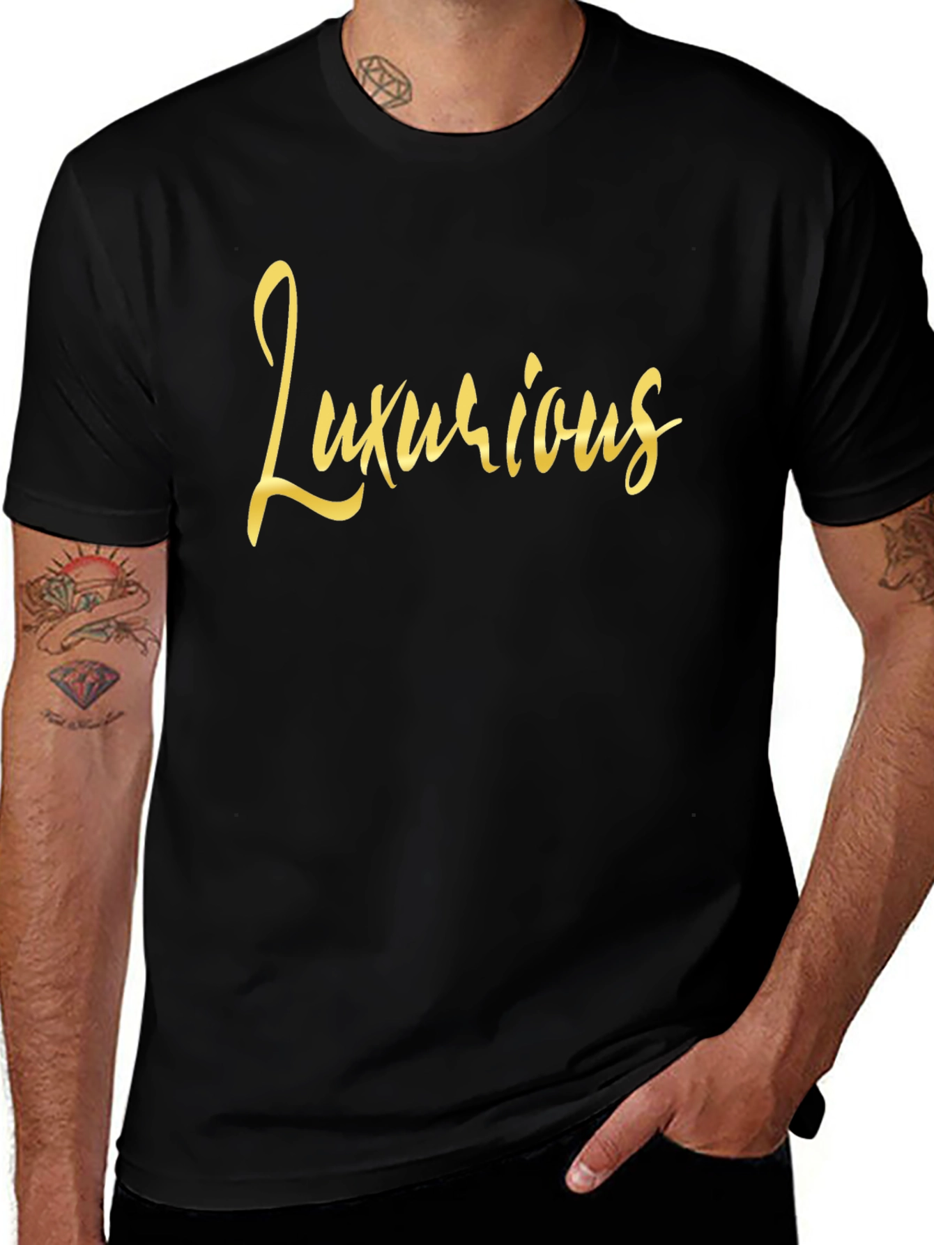 Luxurious Black Graphic Tee