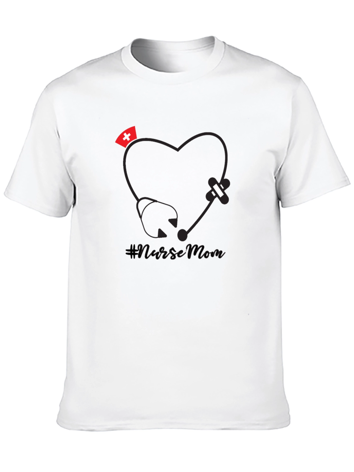 Nurse Mom Graphic Tee - Stethoscope Heart