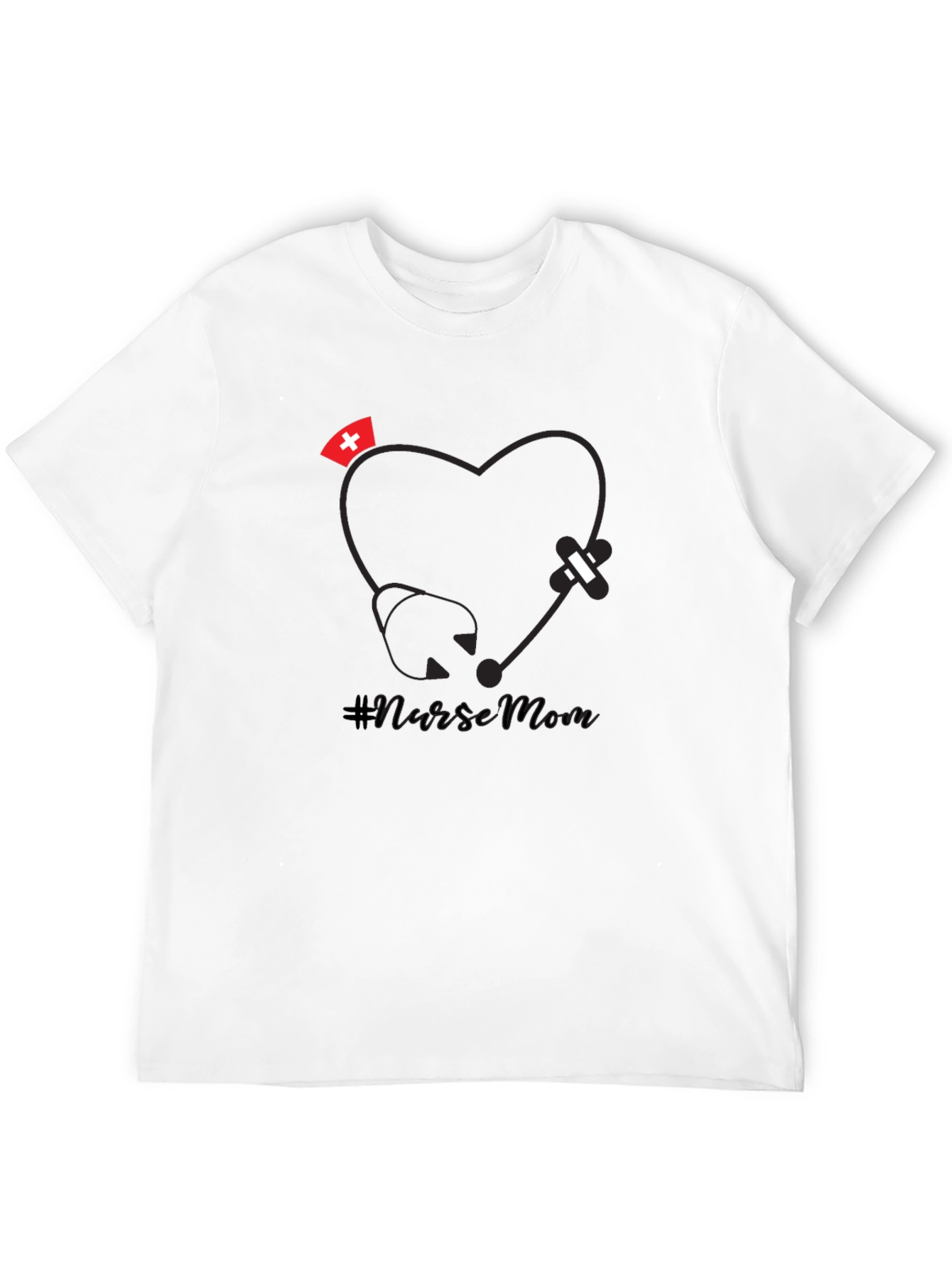 Nurse Mom Graphic Tee - Stethoscope Heart