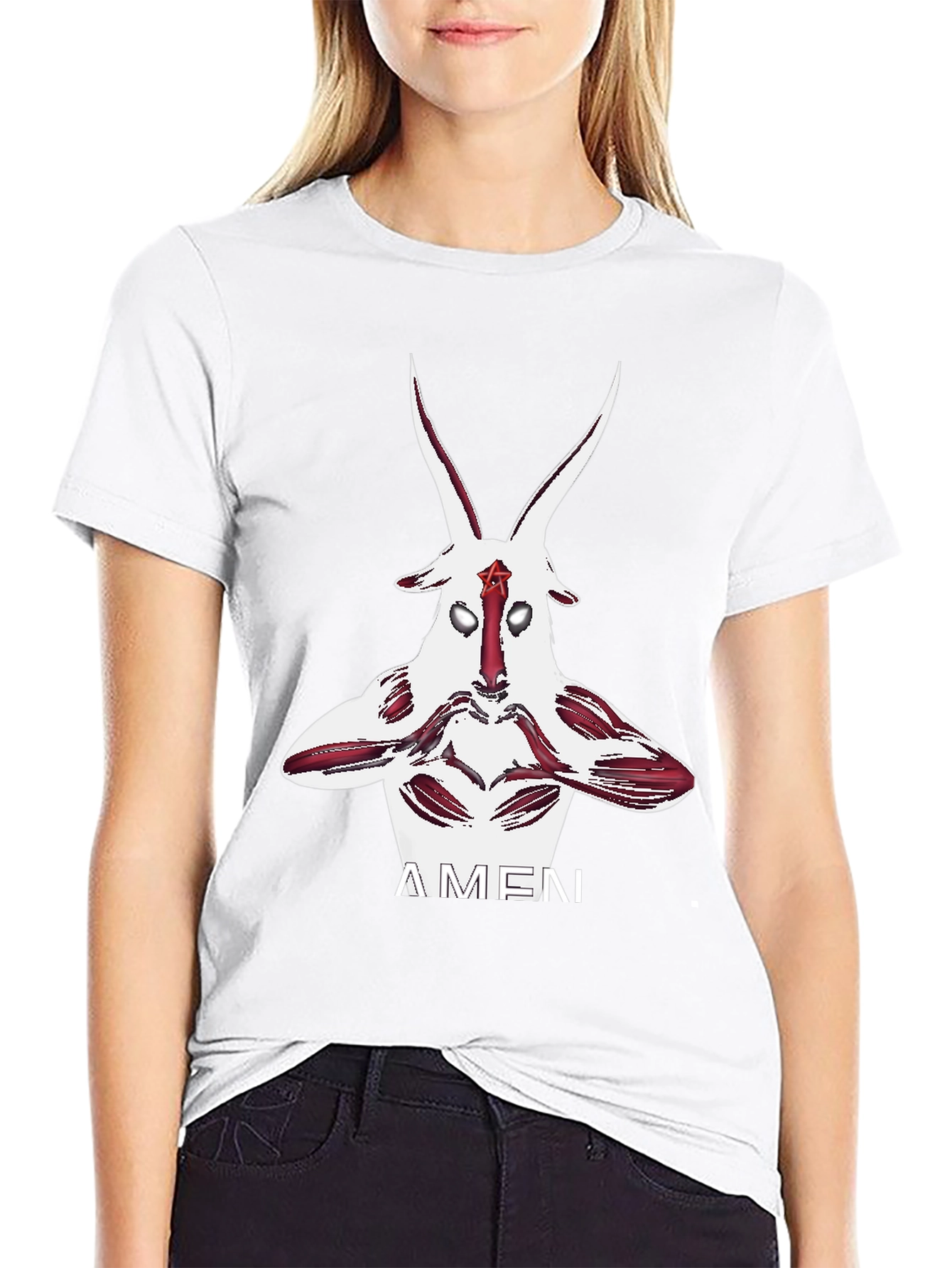 Occult Goat Graphic Tee - Stylish Black Cotton T-Shirt