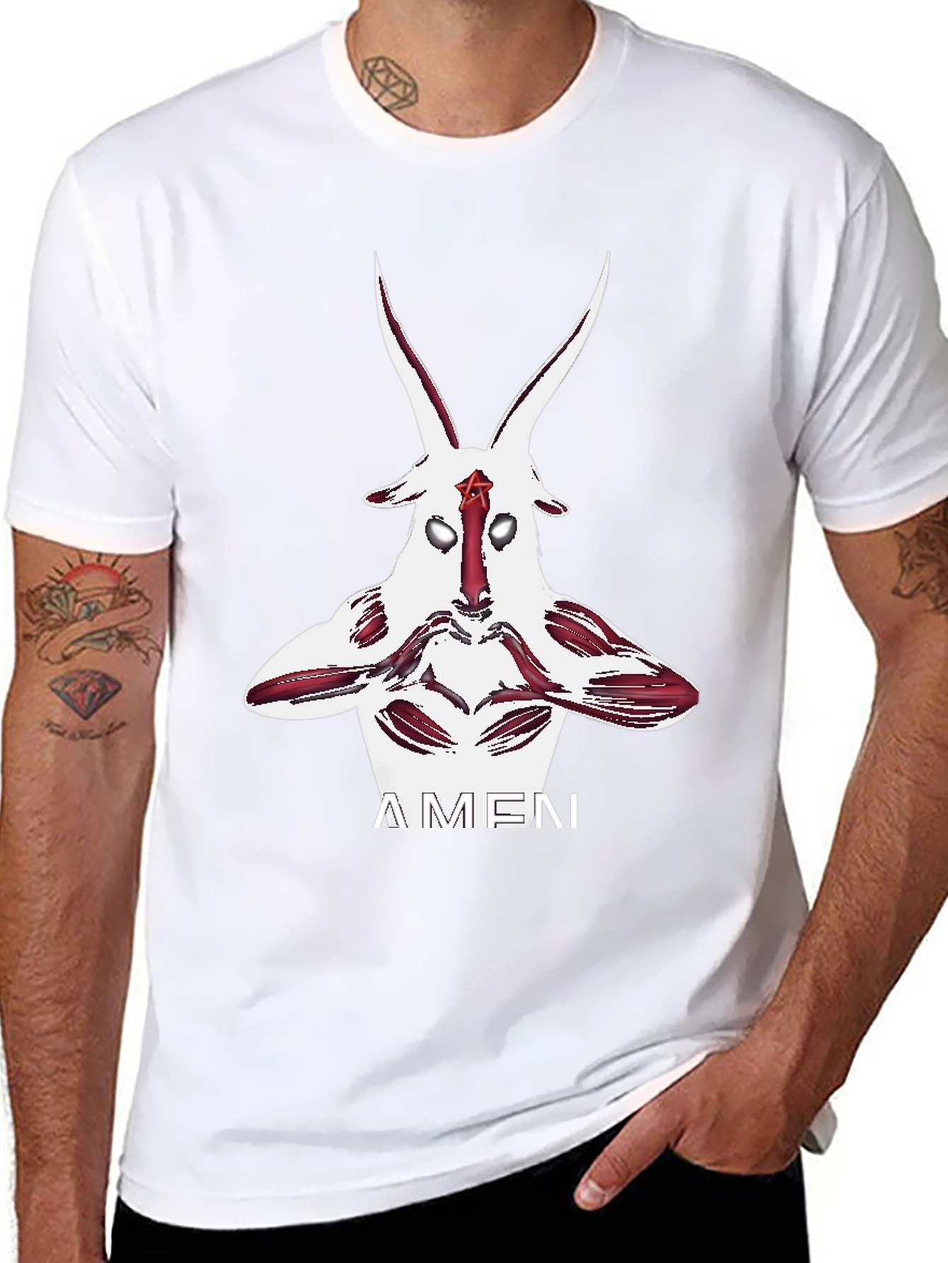 Occult Goat Graphic Tee - Stylish Black Cotton T-Shirt