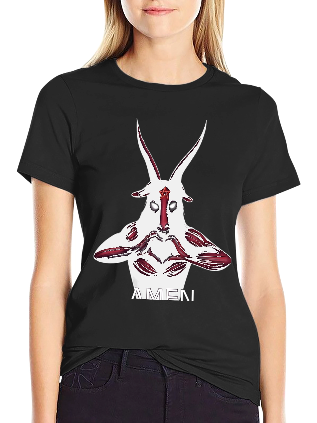 Occult Goat Graphic Tee - Stylish Black Cotton T-Shirt
