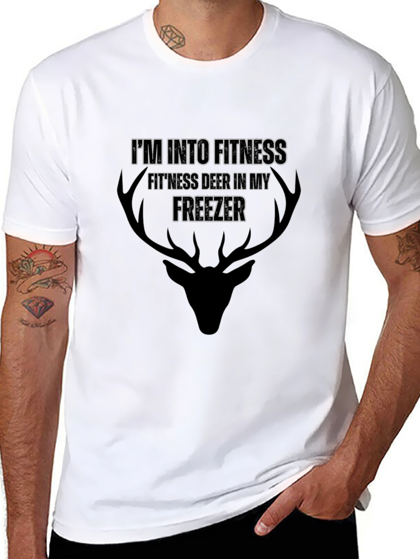 Fitness Deer in Freezer T-Shirt Hunting Humor