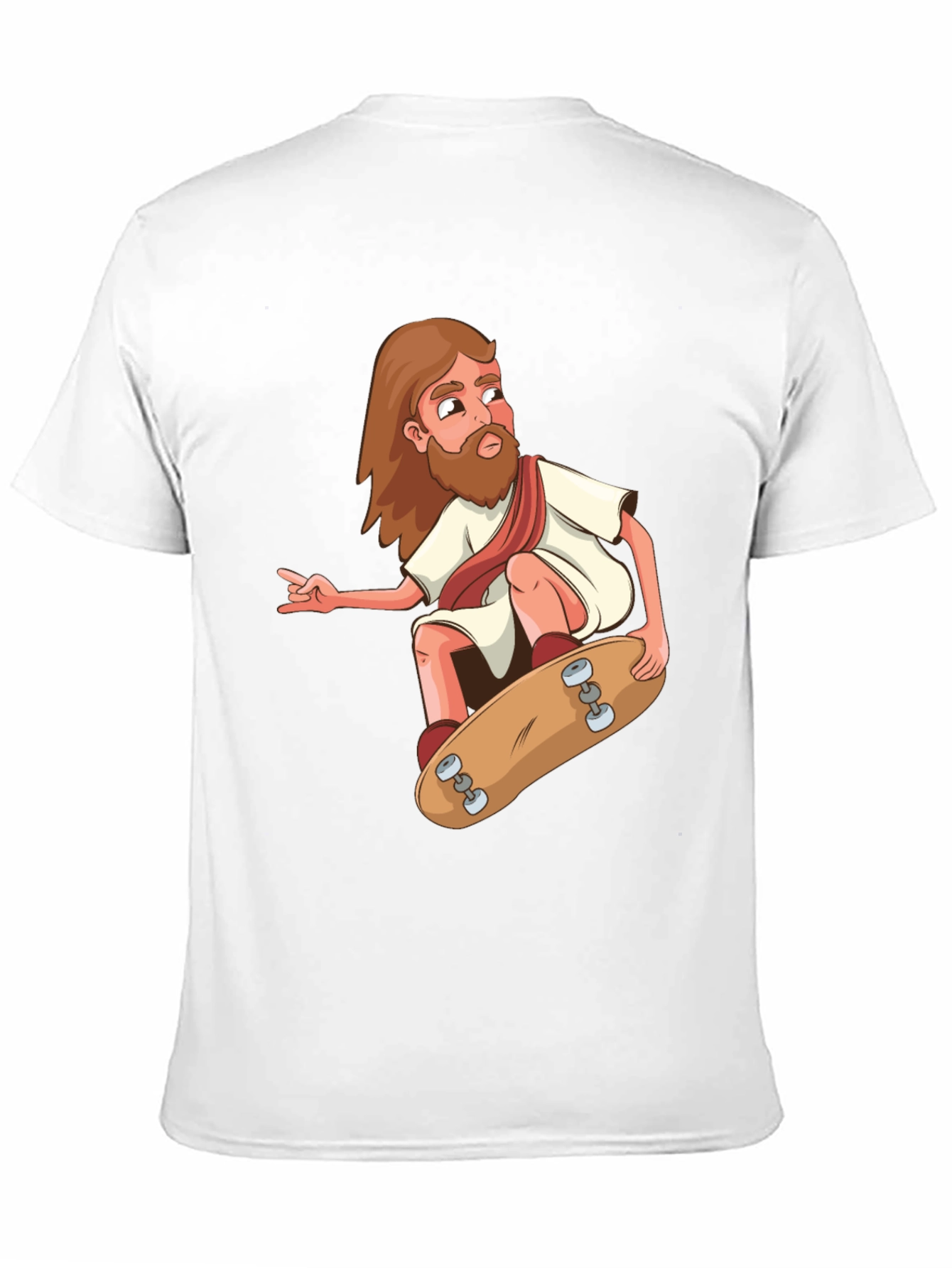 Skateboarding Jesus Black Graphic T-Shirt