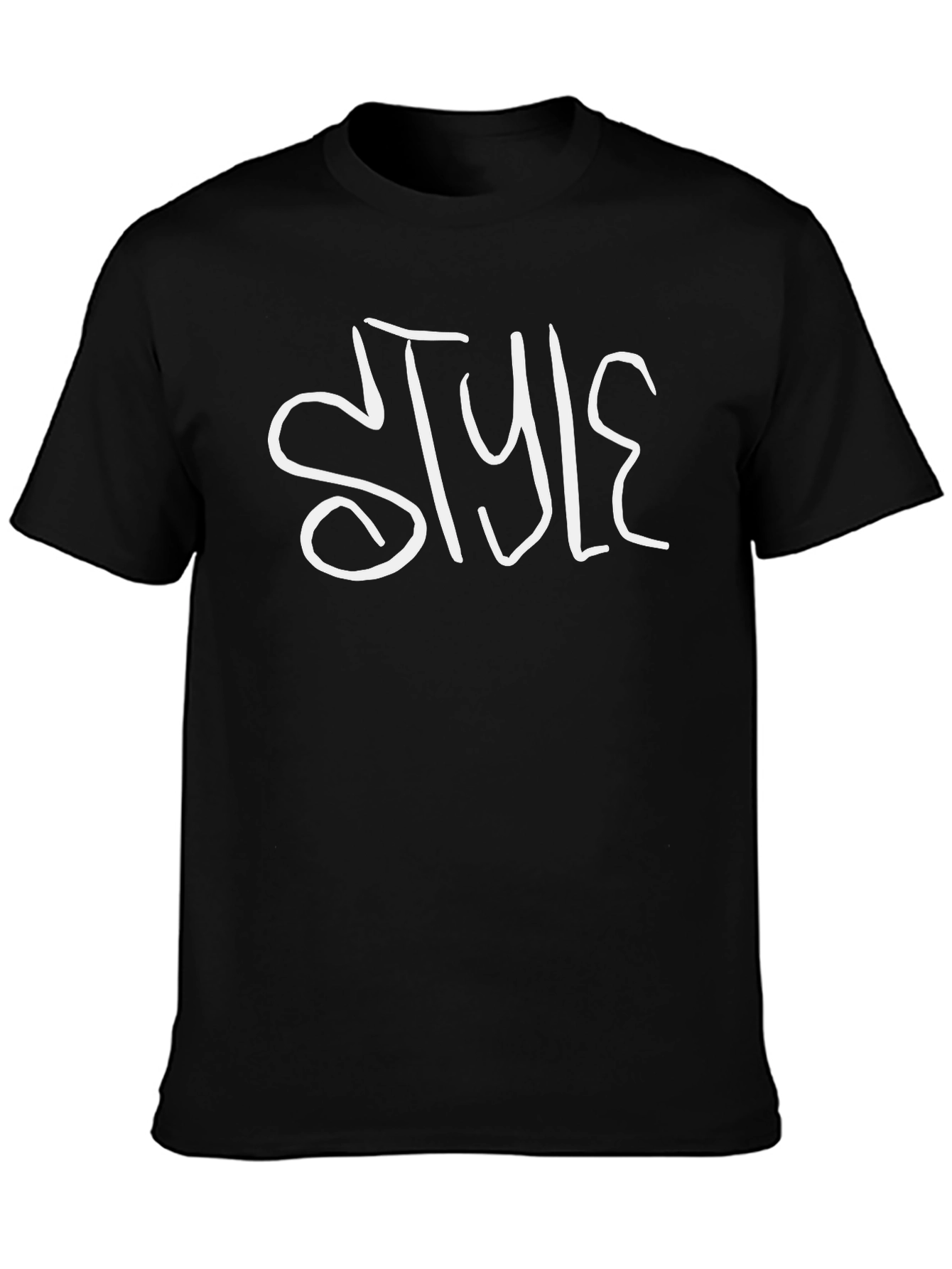 Stylish Black T-Shirt with White Style Graphic