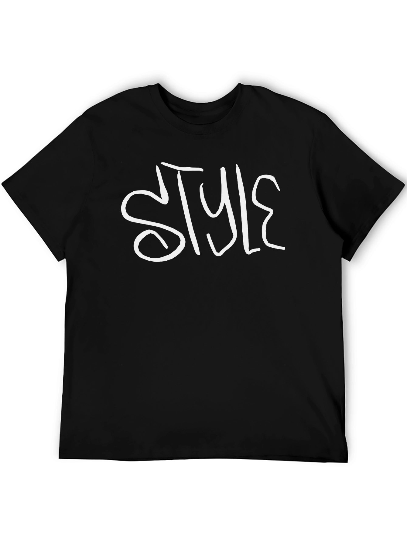 Stylish Black T-Shirt with White Style Graphic