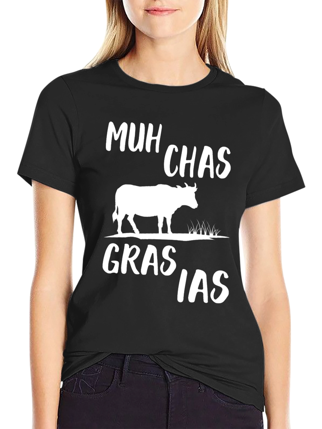 Muh Chas Grasias T-Shirt - Funny Cow Graphic Tee