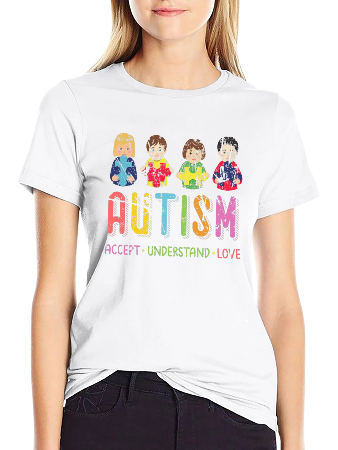 Autism Awareness T-Shirt - Accept Understand Love
