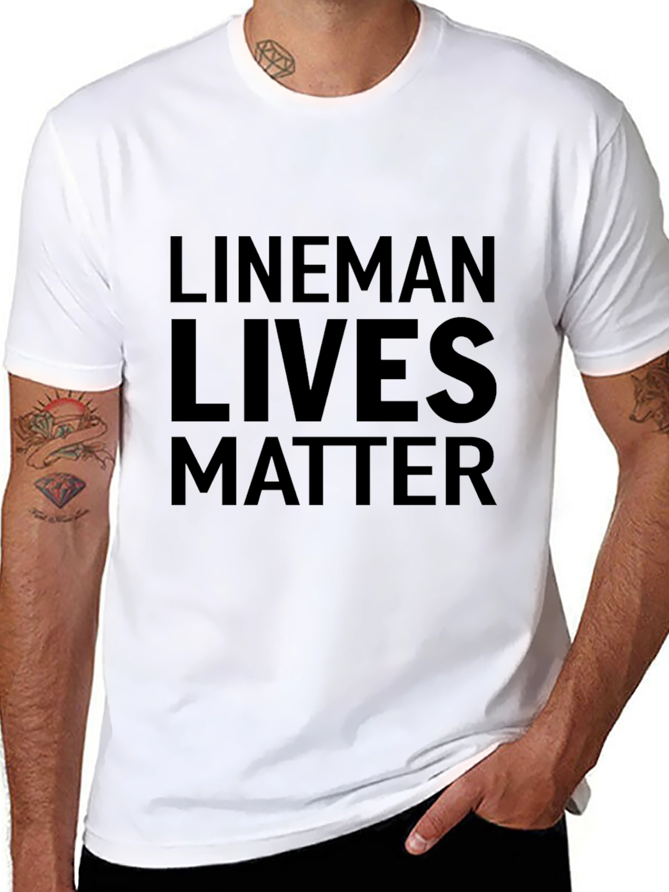 Lineman Lives Matter Graphic Tee - Black