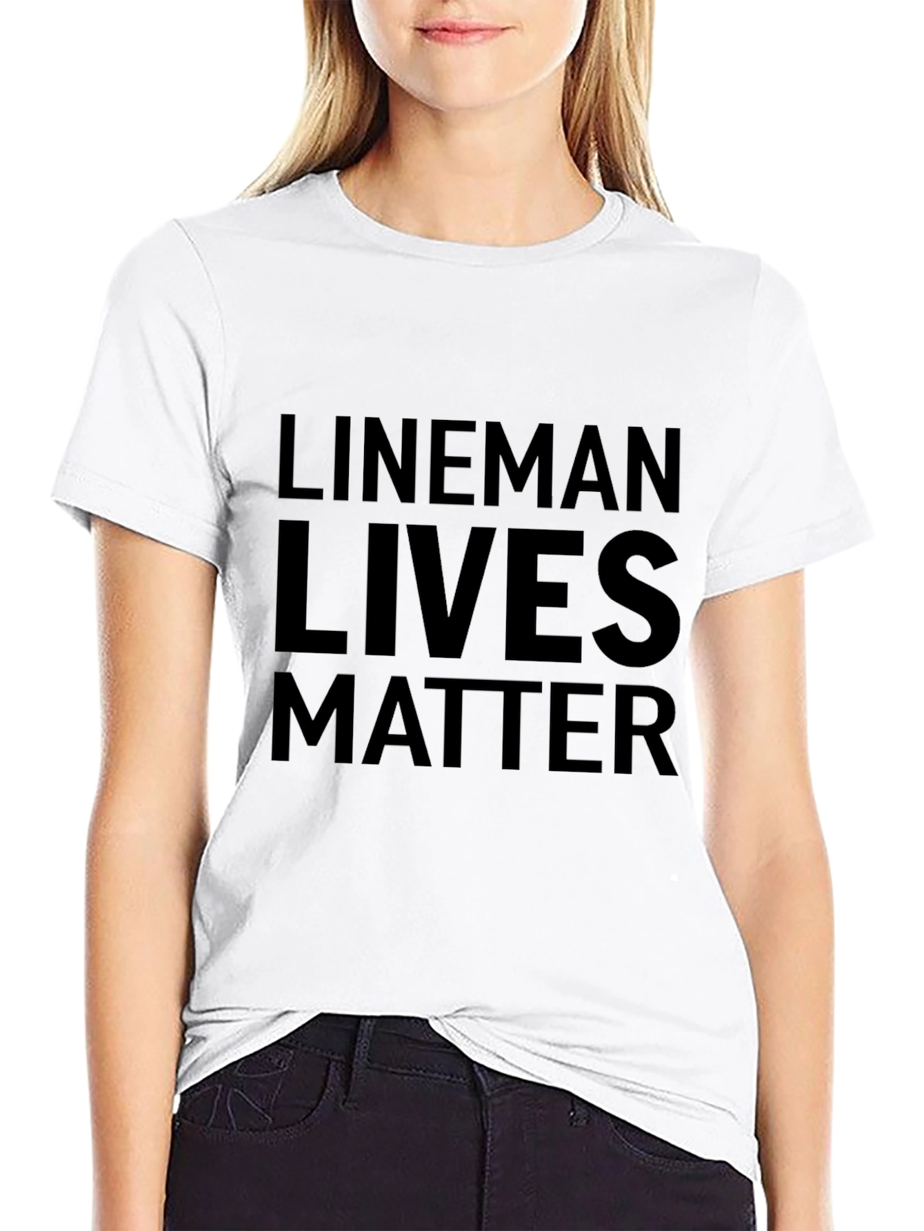 Lineman Lives Matter Graphic Tee - Black