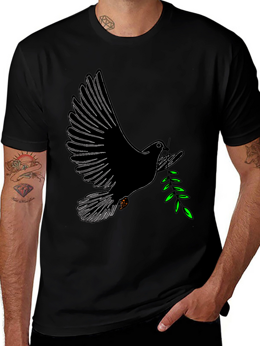 Dove with Olive Branch Graphic T-Shirt