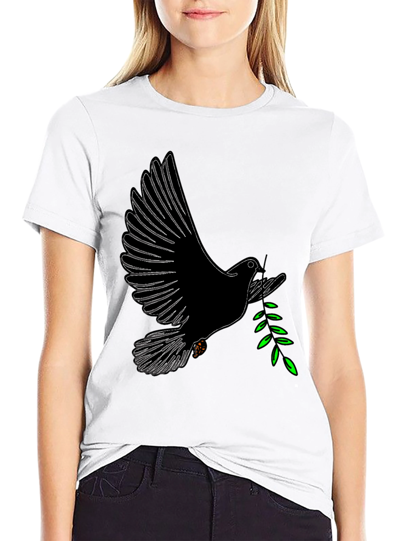 Dove with Olive Branch Graphic T-Shirt