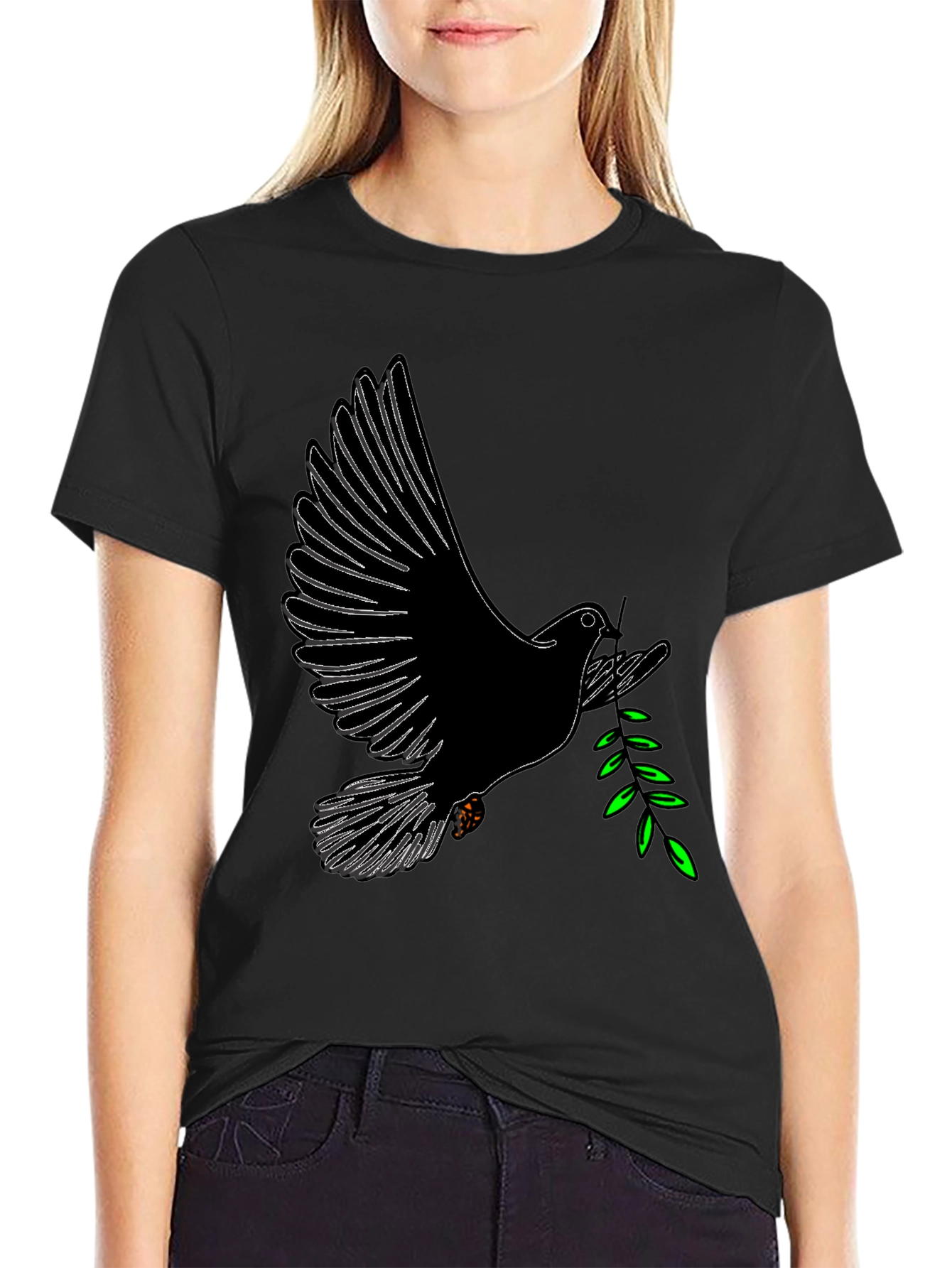 Dove with Olive Branch Graphic T-Shirt
