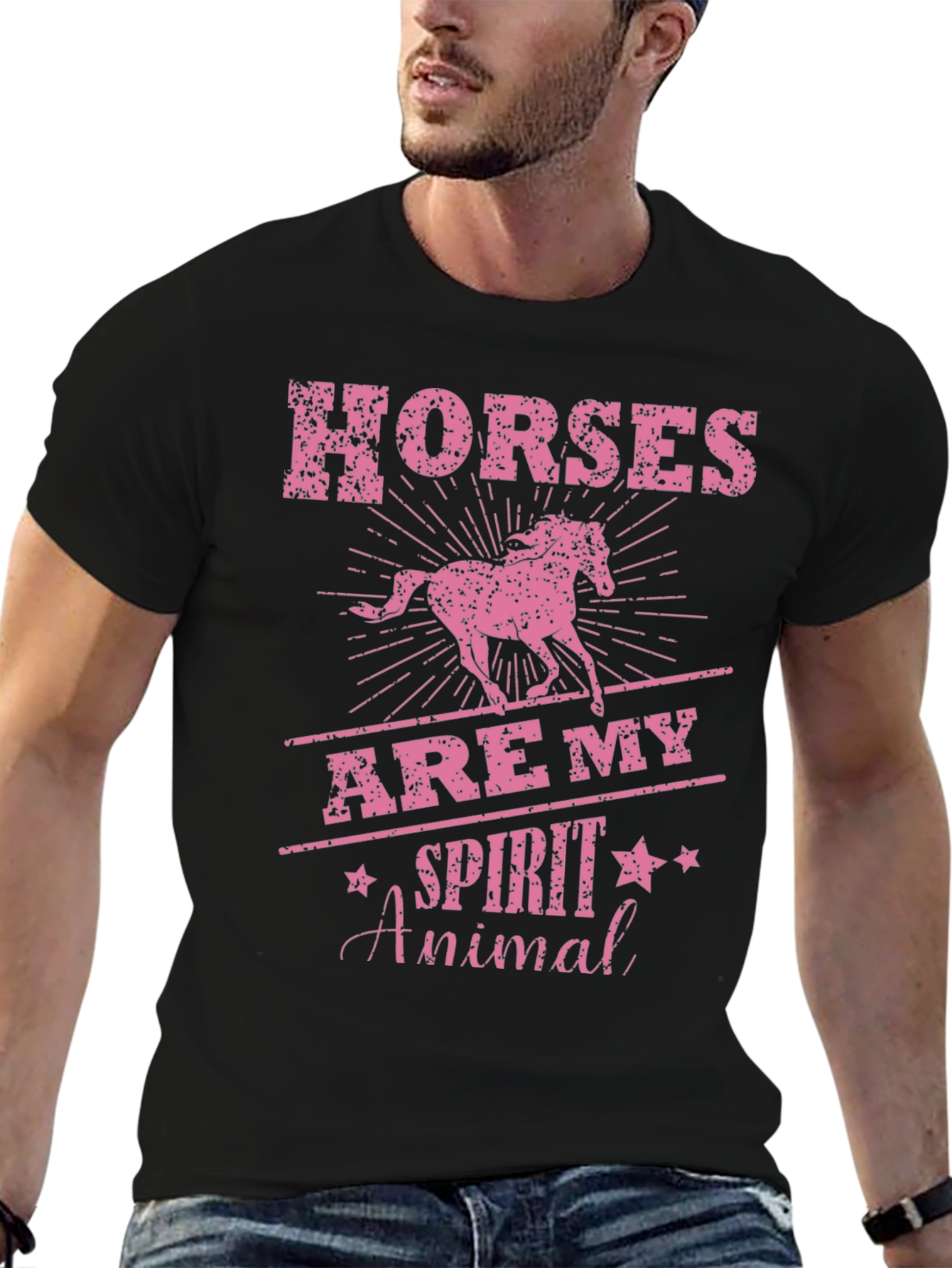 Horses Are My Spirit Animal Black T-Shirt
