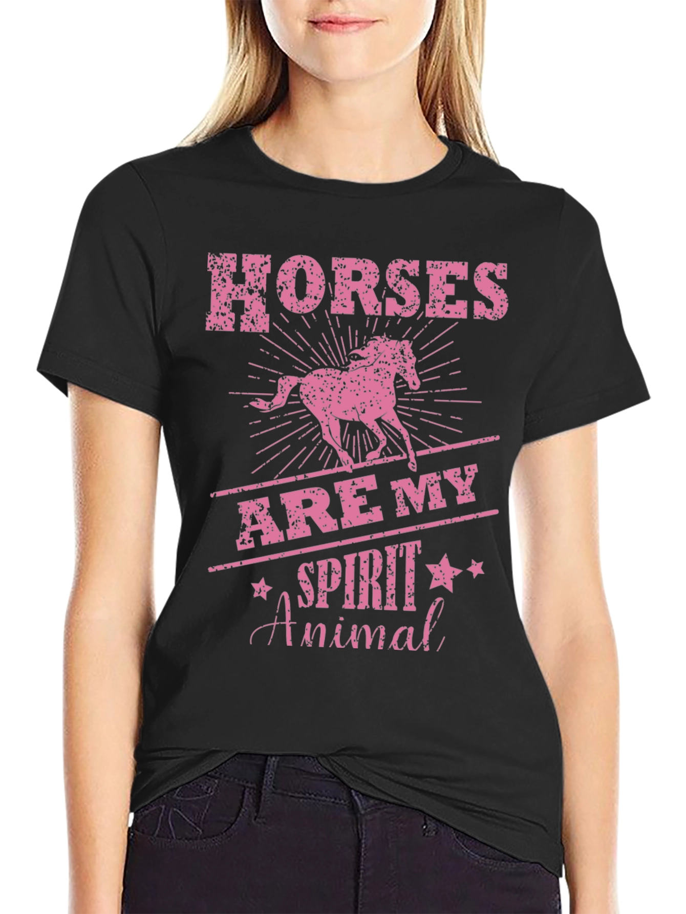 Horses Are My Spirit Animal Black T-Shirt