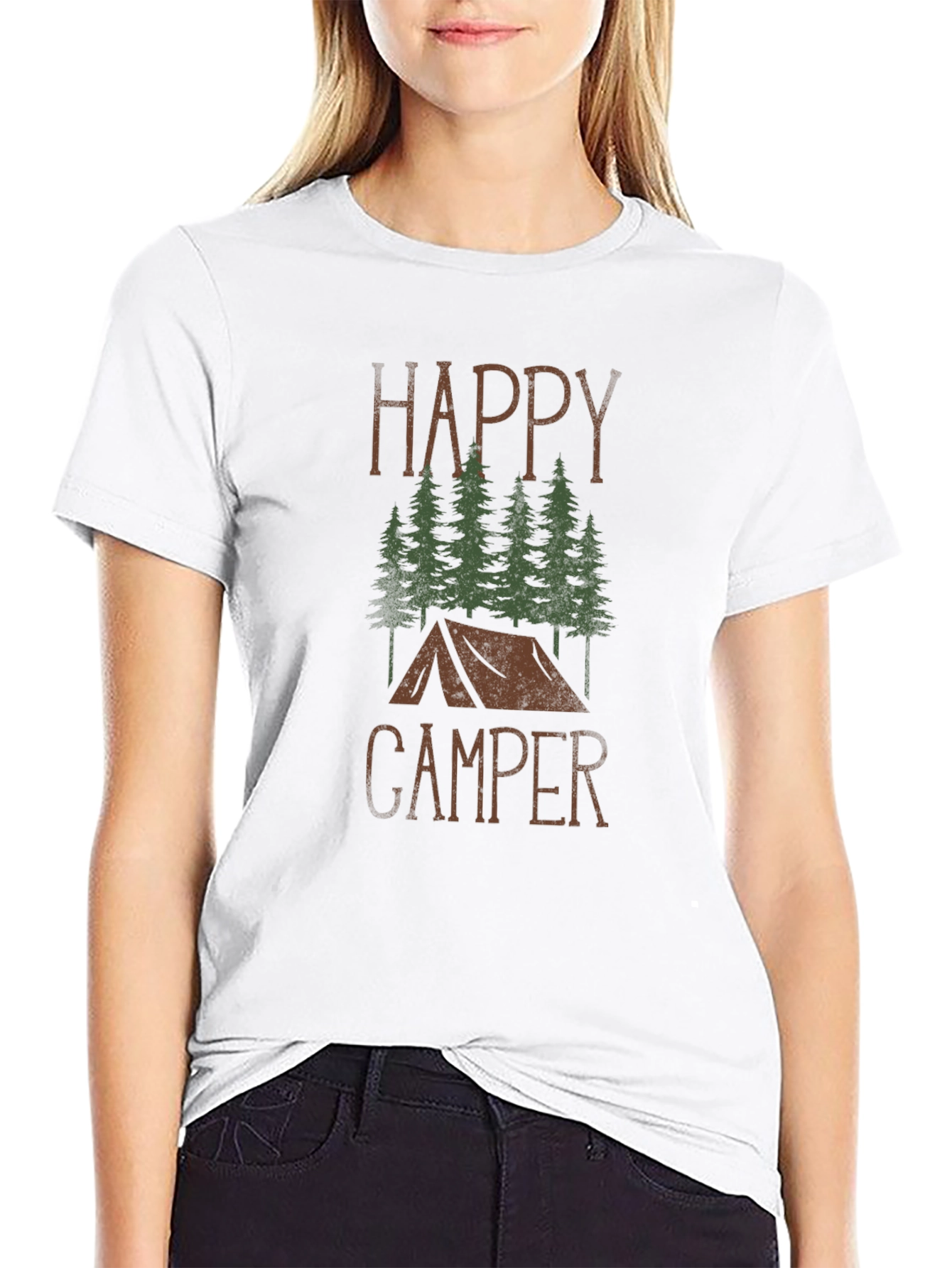 Happy Camper Graphic T-Shirt - Camping Adventure Tee