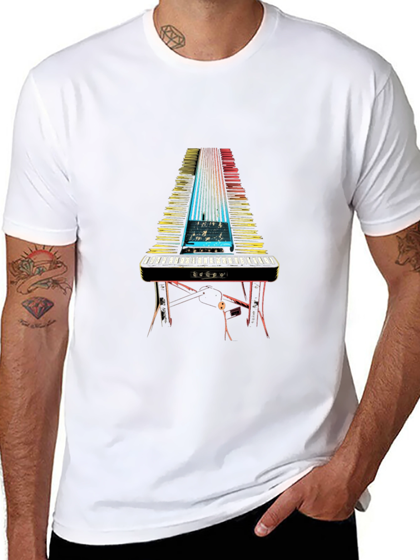 Keyboard Synthwave Tee - Musician Graphic T-Shirt