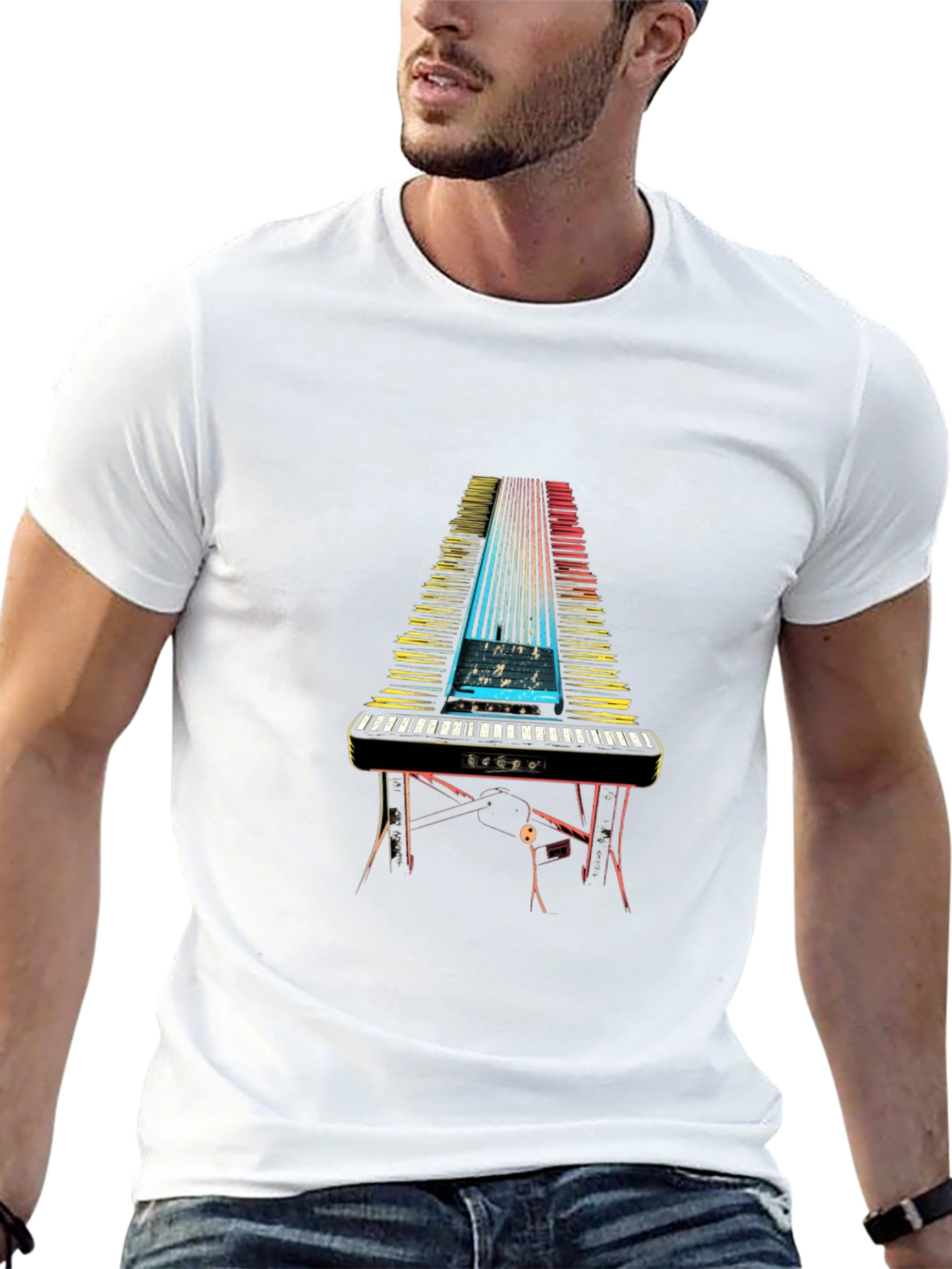 Keyboard Synthwave Tee - Musician Graphic T-Shirt