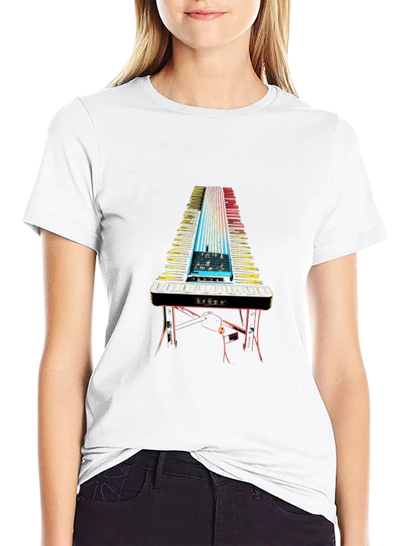 Keyboard Synthwave Tee - Musician Graphic T-Shirt